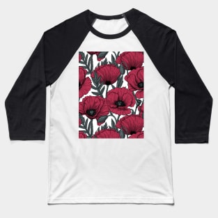 Poppies in Viva Magenta Color of the Year 2023 on white Baseball T-Shirt